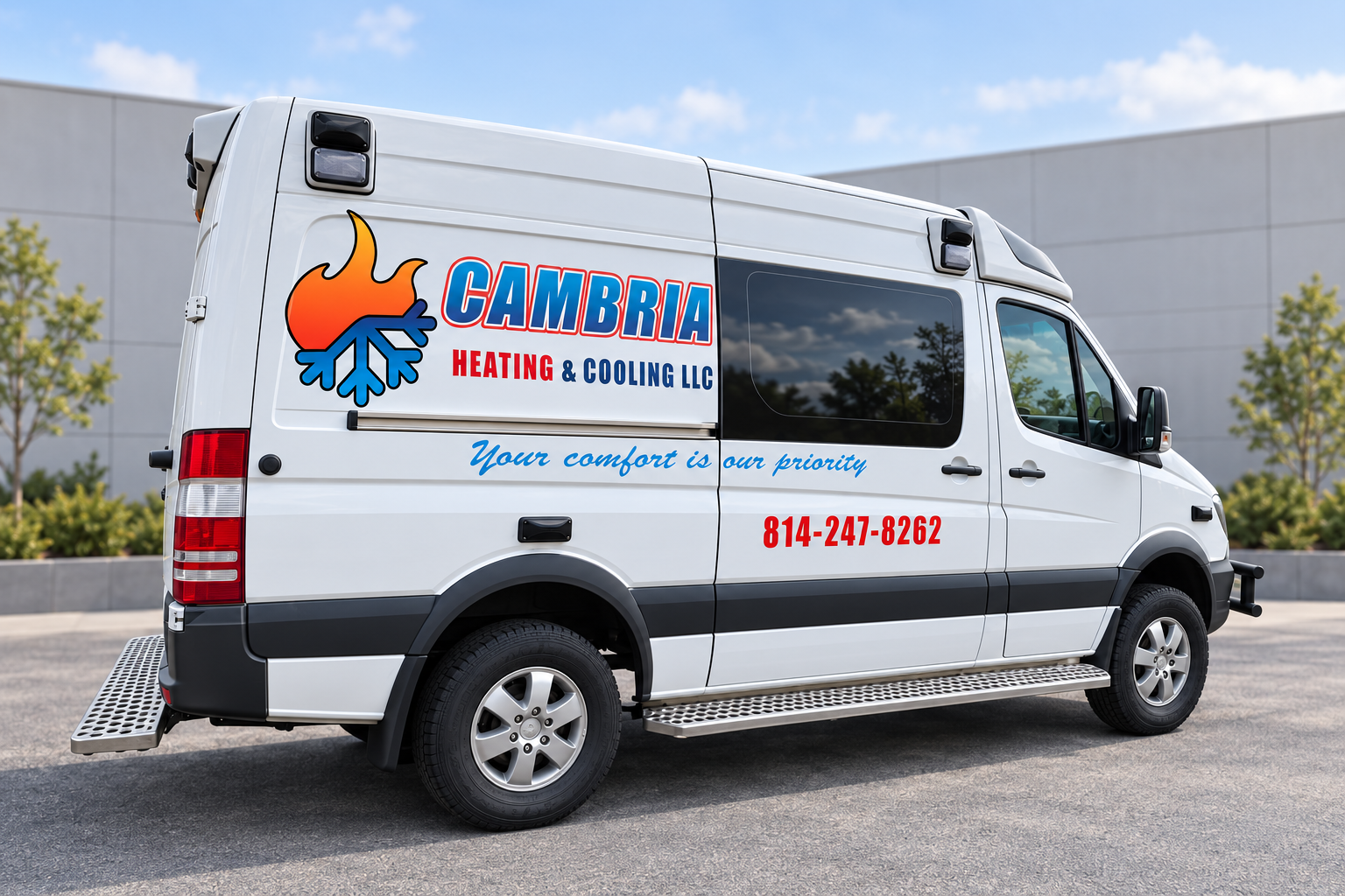 The Cambria Heating & Cooling service van